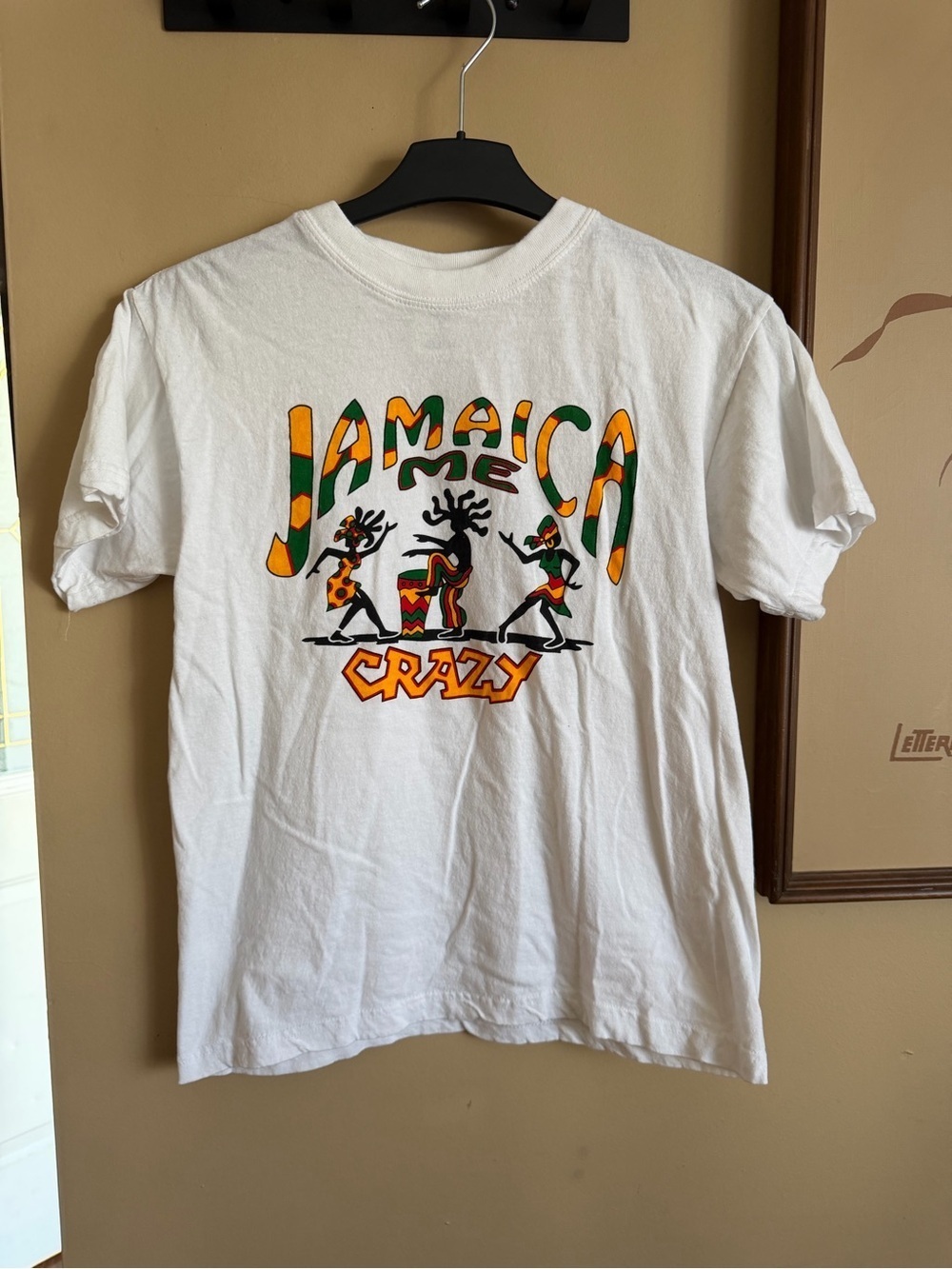 Vintage "Jamaica Me Crazy" Graphic Tee – Preshrunk White T-Shirt